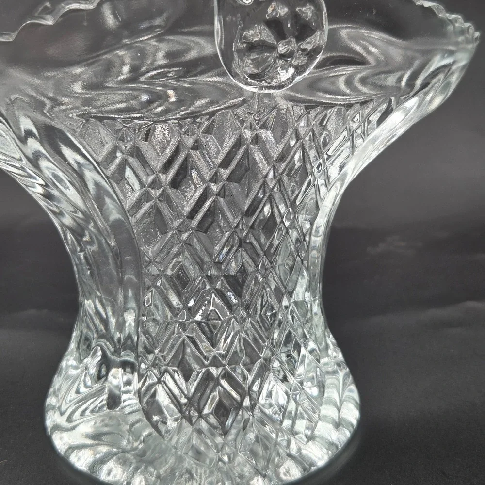 Princess House Cut Crystal Glass Basket With Handle - Germany